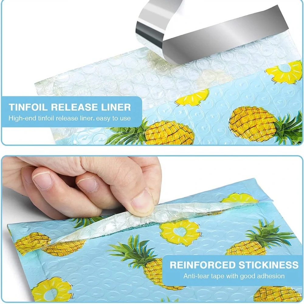 8 Count 8.5” X 12”  Pineapple Bubble Mailers, Shipping Supplies, PRICE IS FIRM - Picture 4 of 5